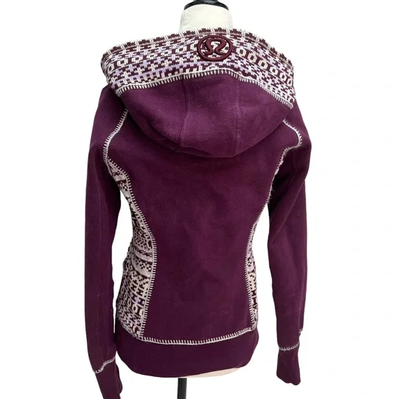 ❤️SOLD❤️Lululemon Special Edition Purple Fair Isle Print Scuba Hoodie Size 6 - Picture 8 of 12